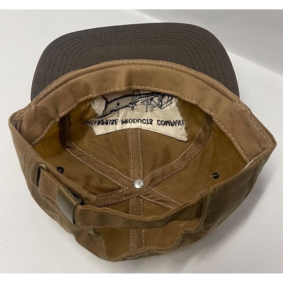 OILTANKING HOUSTON WAXED CANVAS WATER RESISTANT OUTDOOR CAP MADE IN USA VINTAGE - Picture 8 of 11